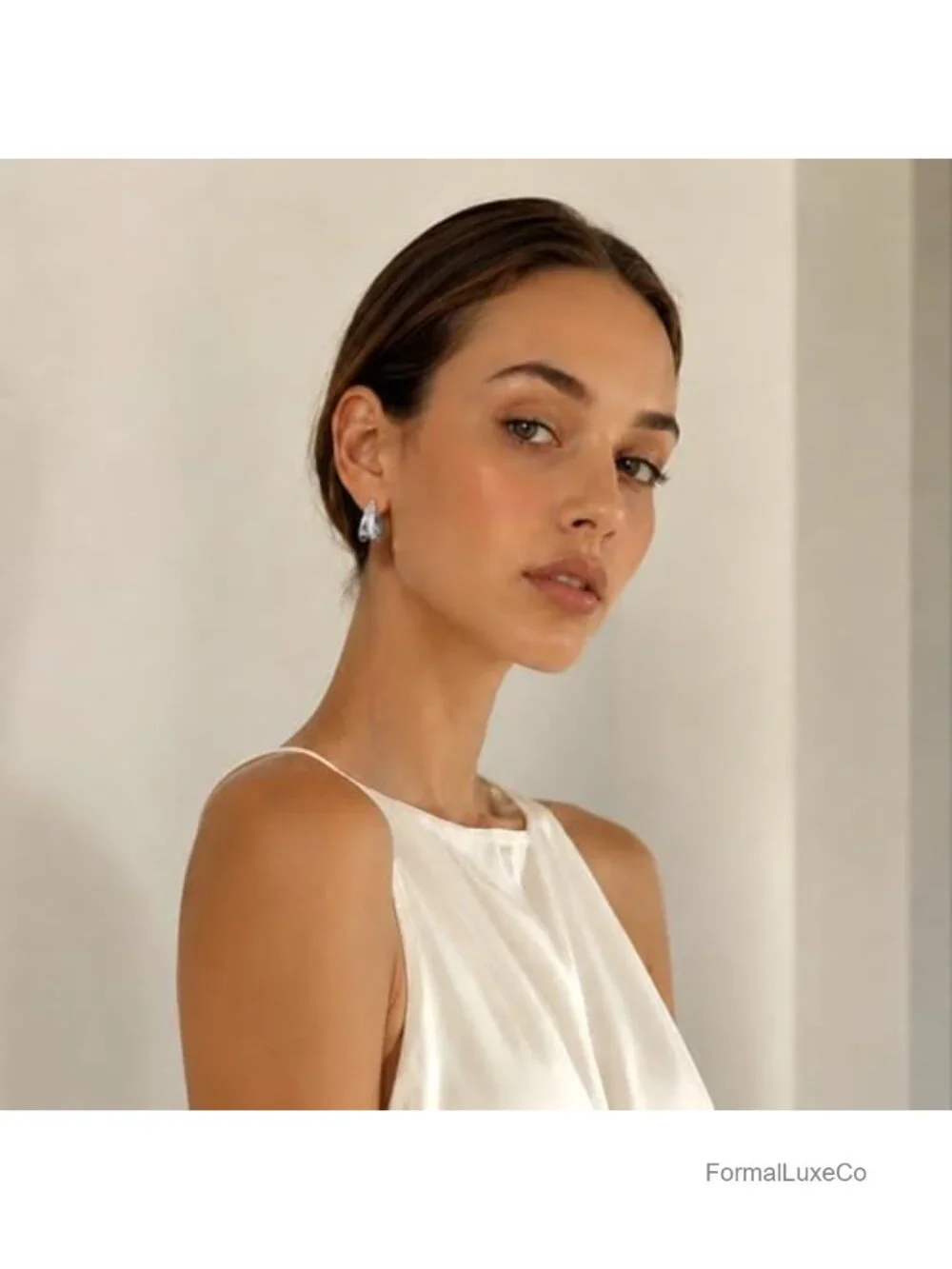 Chunky Hoop Earrings for Women, S925 Silver Posts, 18K Gold & White Gold Plated